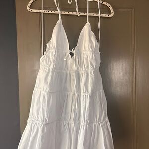 White Halter Dress